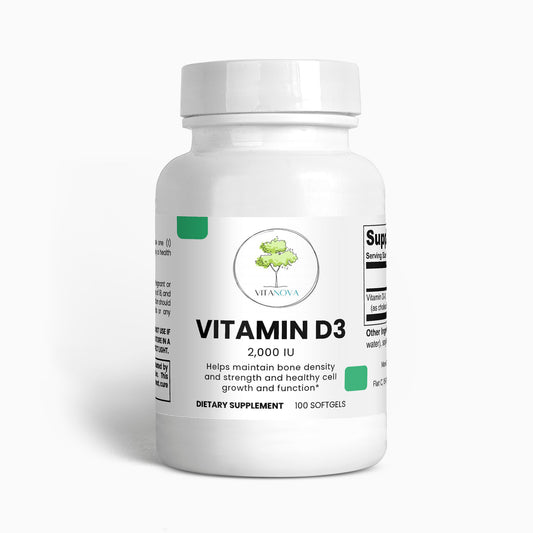 Vitamin D3 2,000 IU Softgels – Supports Bone & Immune Health | VitaNova
